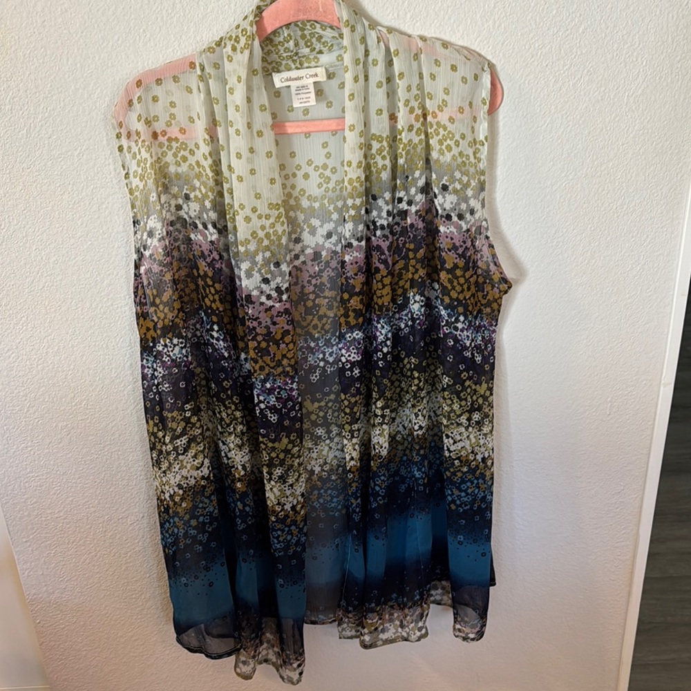 Coldwater Creek Floral Sheer Blouse
